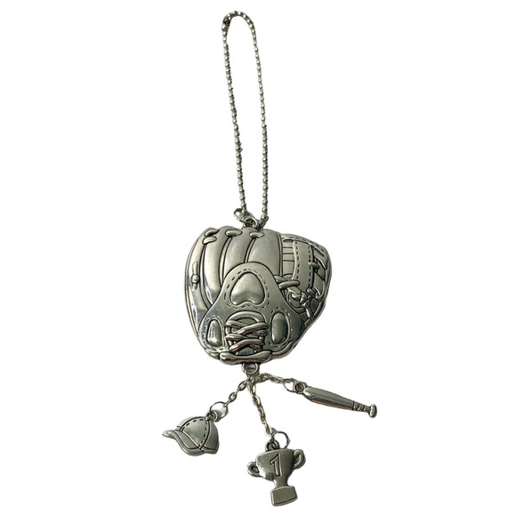 Baseball Glove & Charms Keychain Necklace Pendant Sports Mitt Cap Bat - Picture 3 of 6
